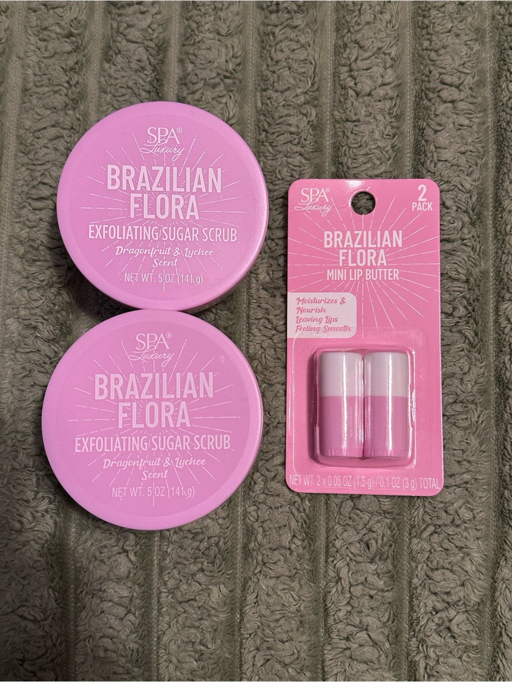 Spa Luxury Brazilian Flora Scrub & Mini Lip Butter Bundle